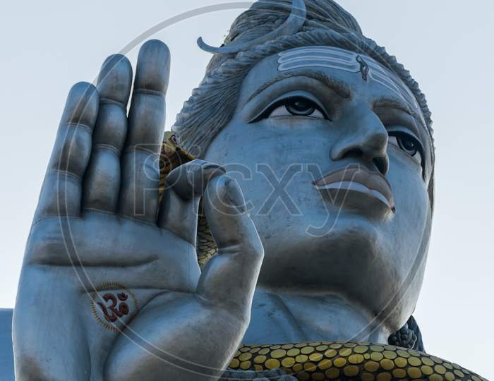 Portrait View Of The Second Tallest Lord Shiva Statue In The World Located At Murdeshwar, Karnataka, India