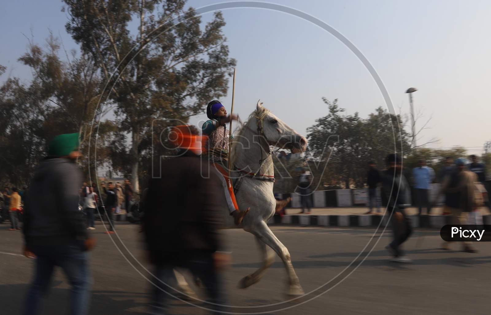 Farmers rally against agriculture reforms turned violent, after protesting farmers storm Delhi's historic Red Fort complex on January 26, 2021.