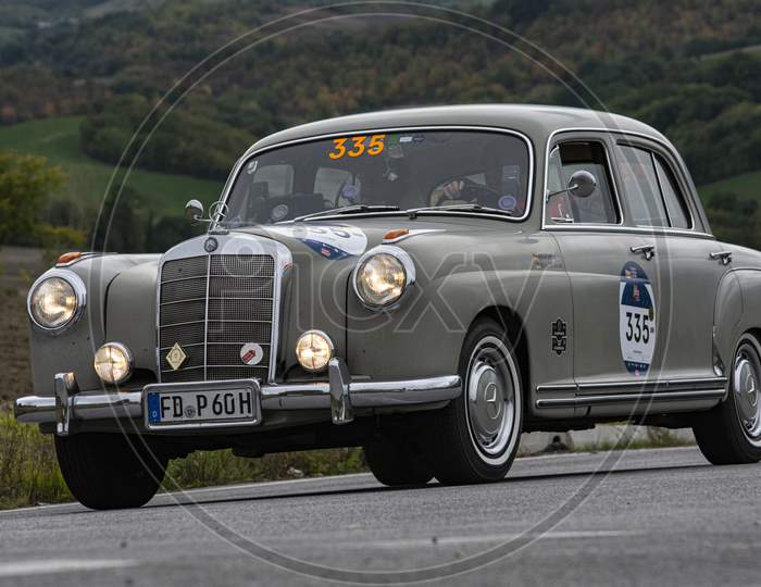 Mercedes-Benz 220 A 1955 An Old Racing Car In Rally Mille Miglia 2020 The Famous Italian Historical Race (1927-1957)