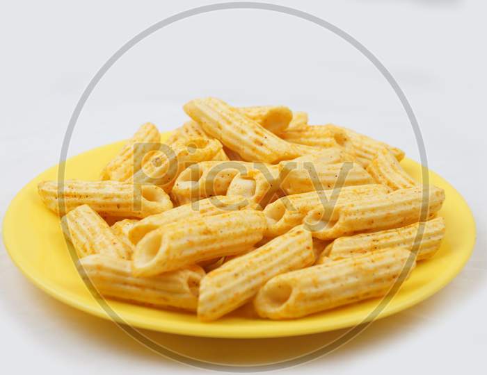 Snacks Food Items With White Background