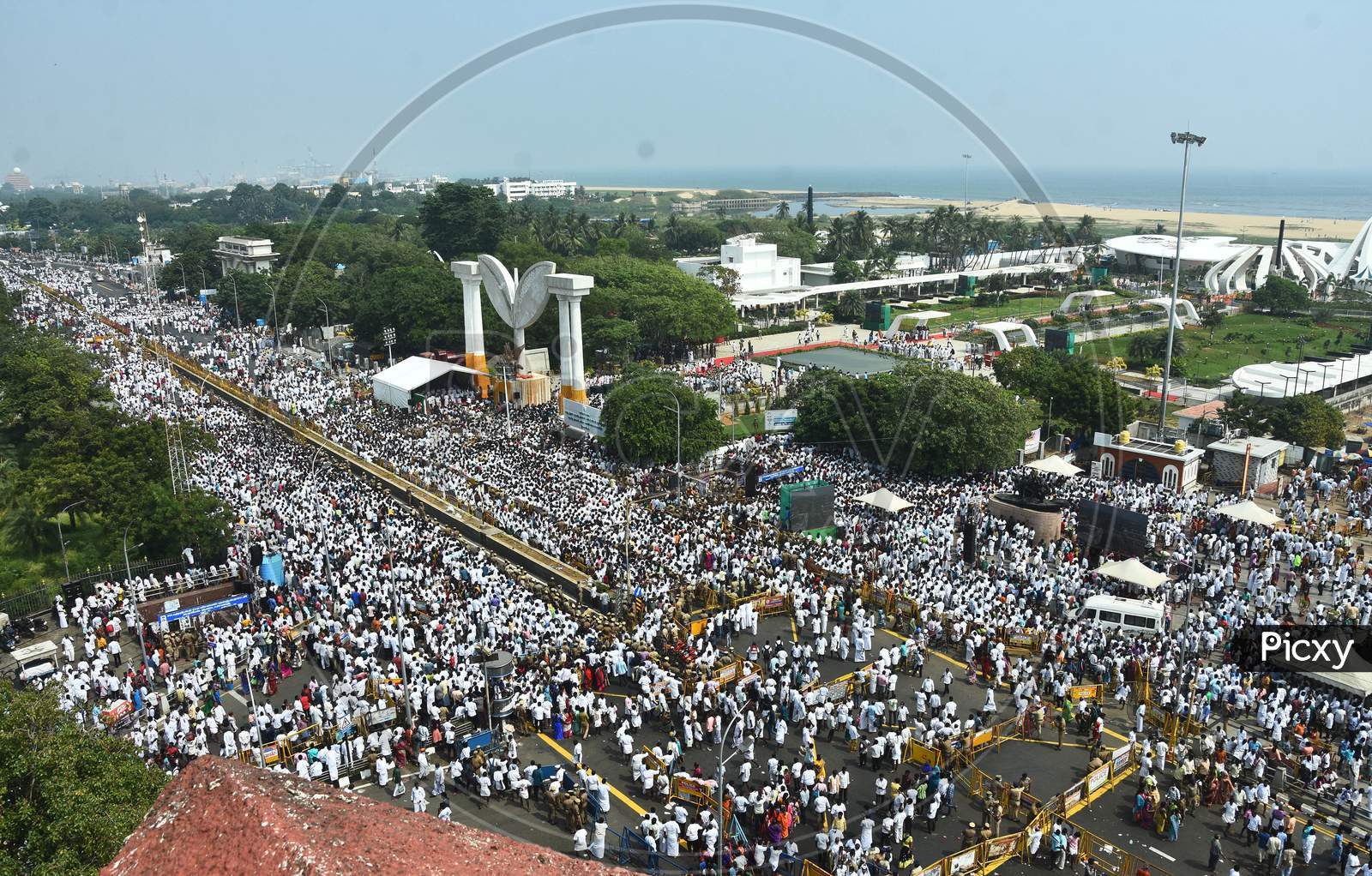 People Gather In Large Numbers During The Inauguration Of The Jayalalithaa Memorial, In Chennai, Wednesday