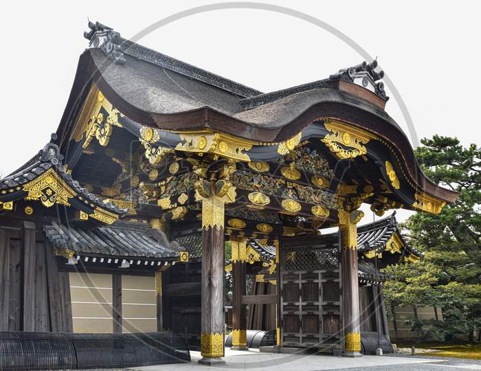 Gold Plated Gate Of Temple