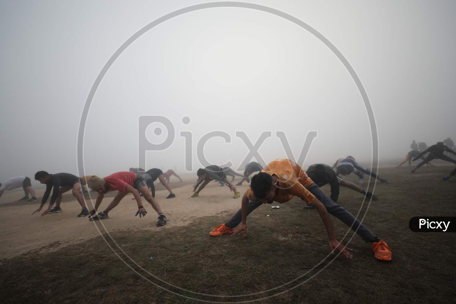 Youngster exercise for the upcoming Army recruitment rally, in Jammu, Friday, Jan. 29, 2021.
