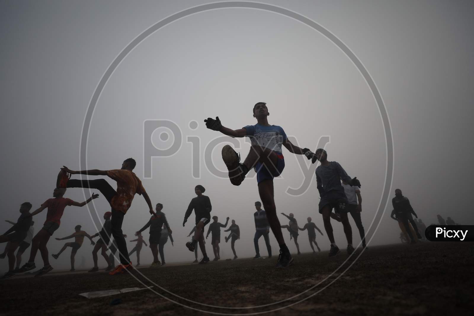 Youngster exercise for the upcoming Army recruitment rally, in Jammu, Friday, Jan. 29, 2021.