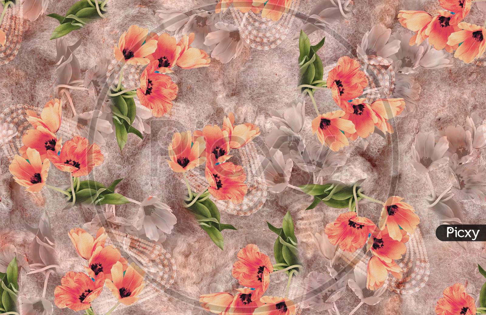 Beautiful Flower Design With Digital Background