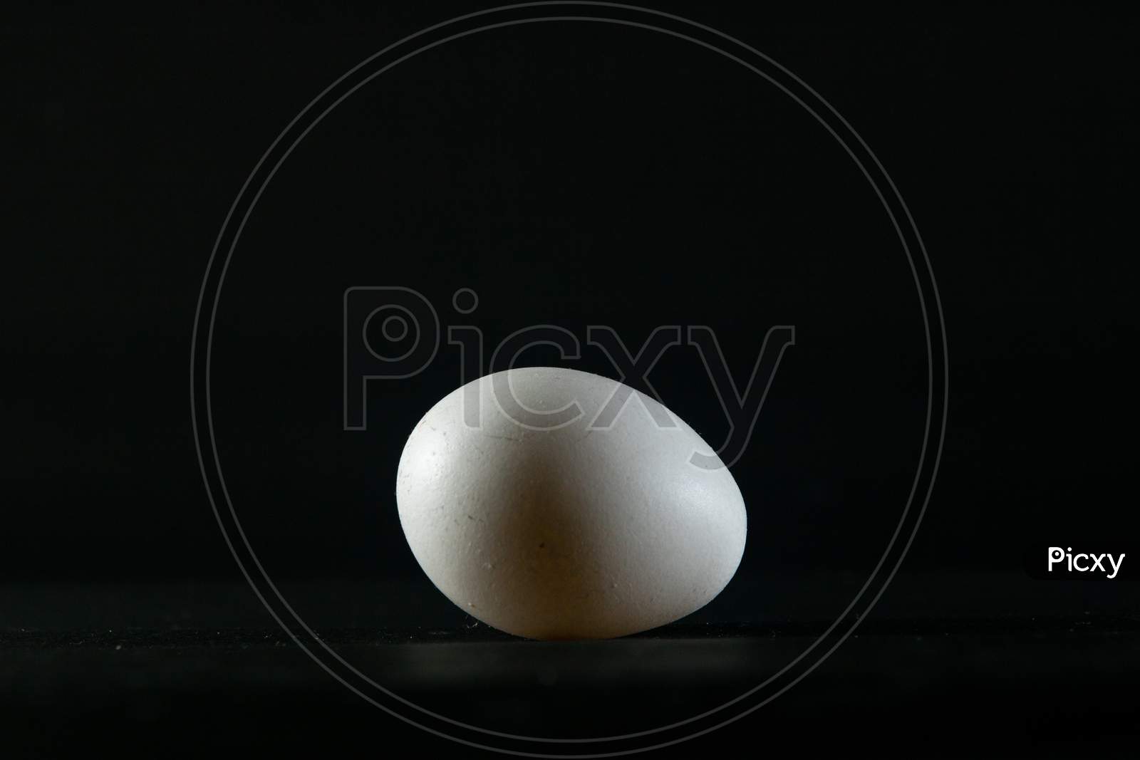 Chicken Egg On Black Background