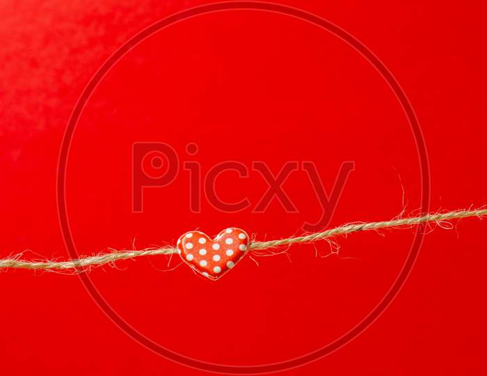 Red hearts Love And valentines Day Concept on an isolated colorful Background