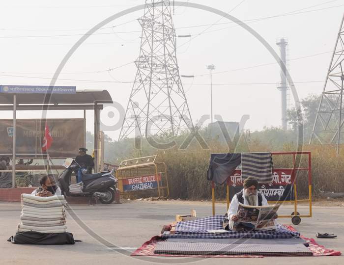 Indian farmer protest at Delhi-Uttar Pradesh border