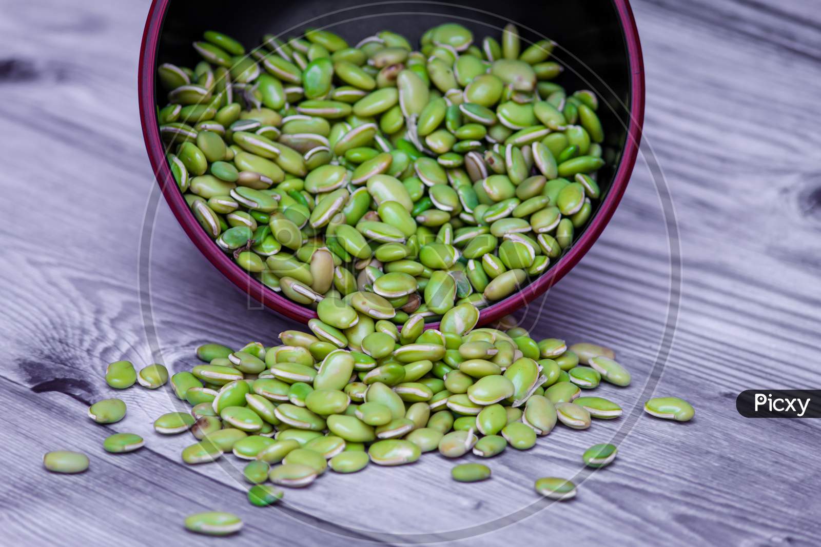 View Of Green Lima Beans (Also Known As Mocha Kottai In Tamil Language).