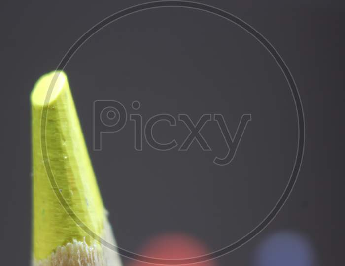 Macro View Of The Tip Of The Pencil On A Black Background.