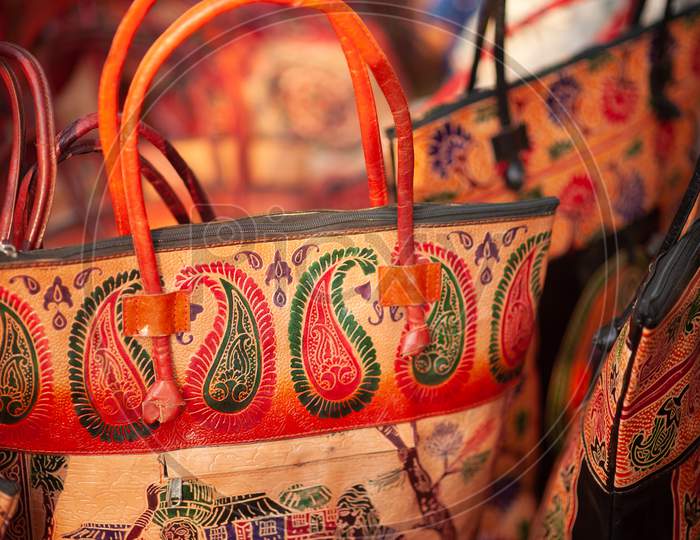 Shopping bag in with santiniketan design