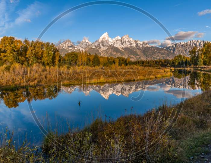 Grand Tetons Reflection In The Snake River