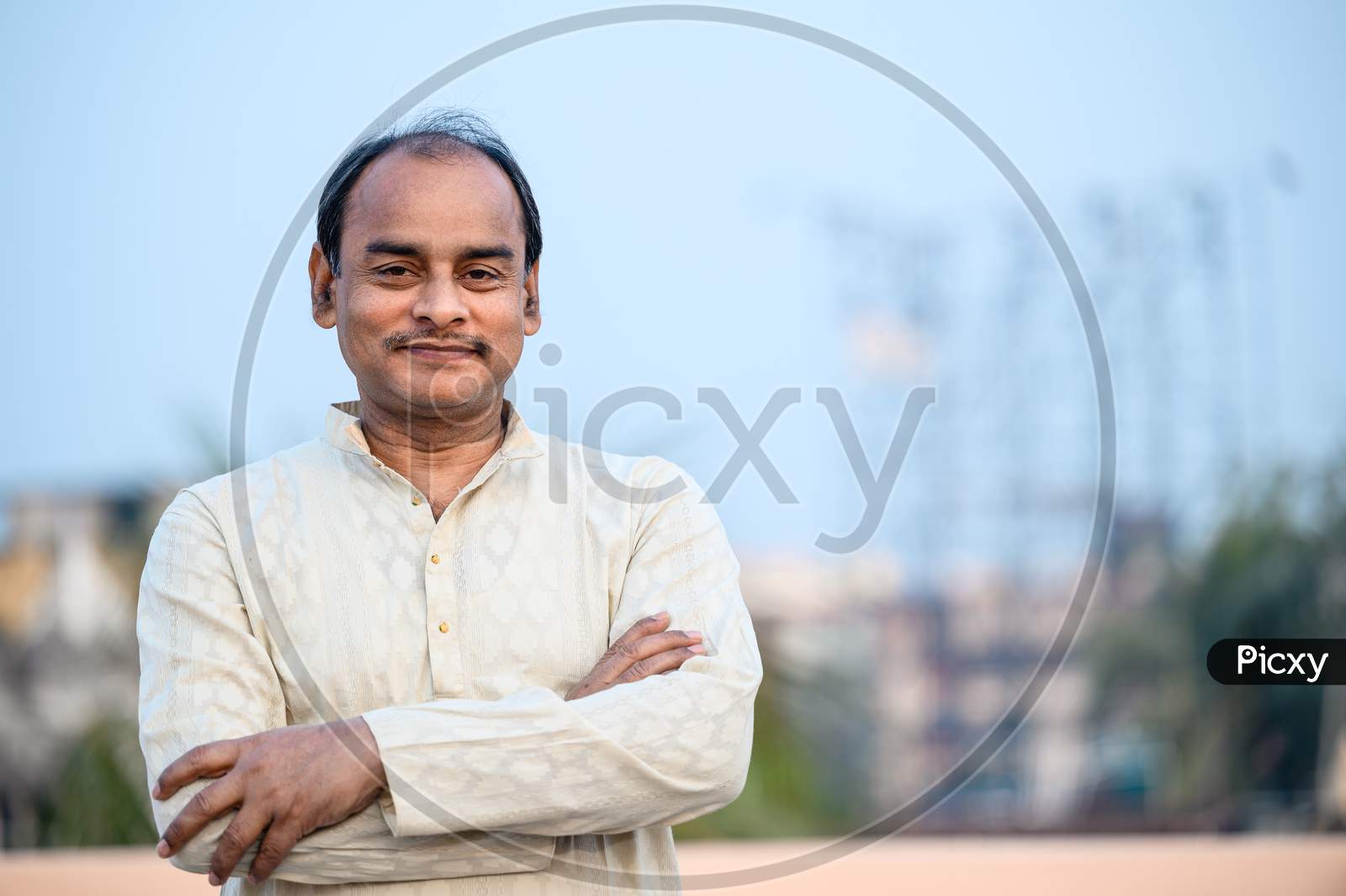 Portrait Of A Middle Aged Indian Man