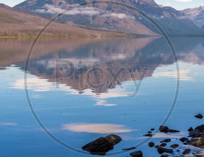 Scenic View Of Lake Mcdonald Near Apgar In Montana