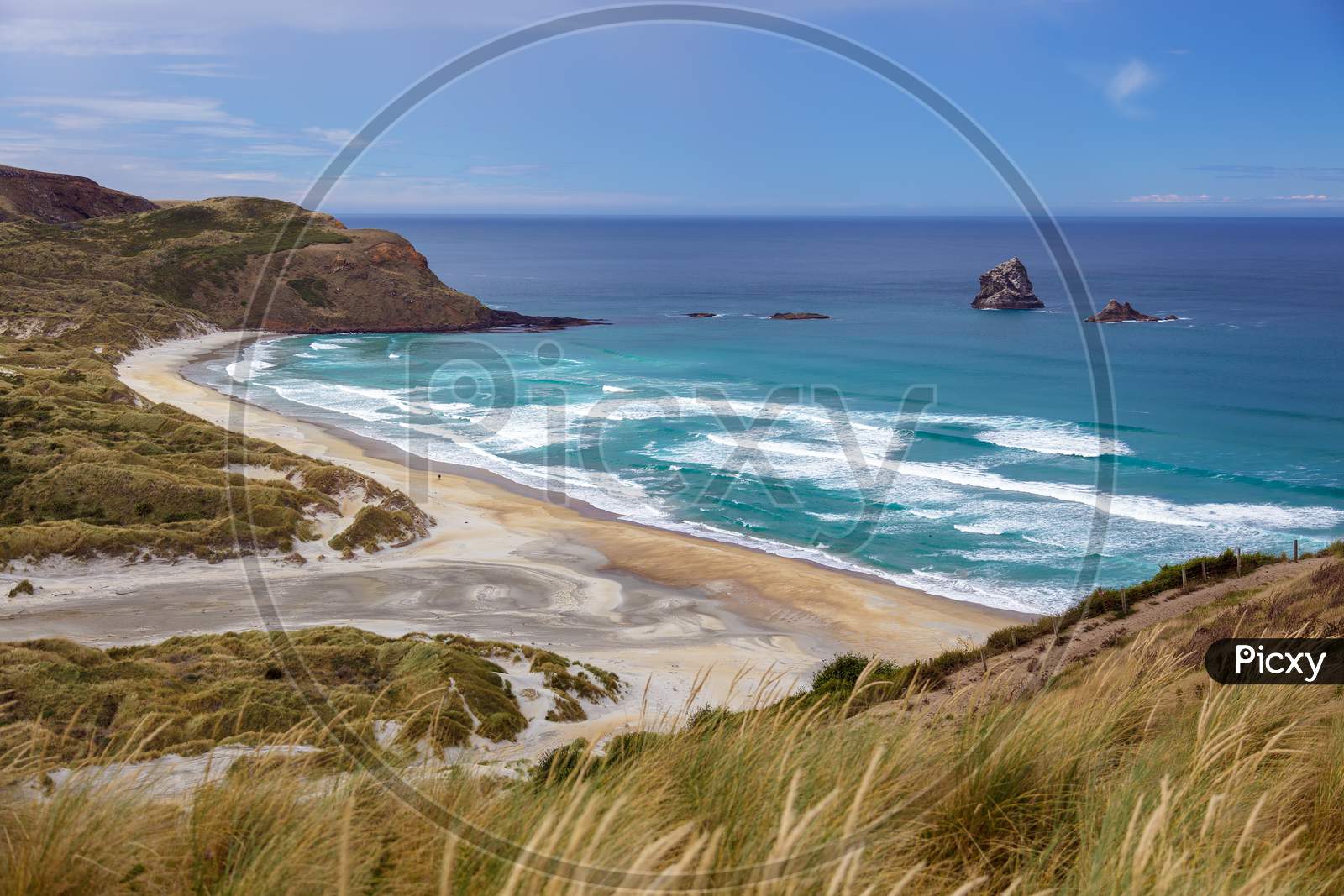 Scenic View Of The Unspoilt Coastline At Sandfly Bay