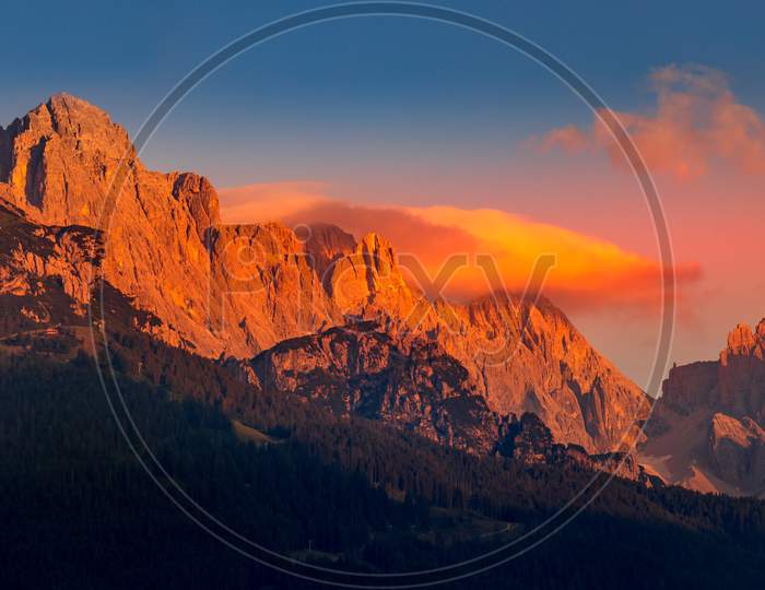 Sunrise In The Dolomites At Candide, Veneto, Italy