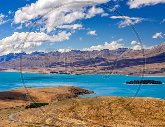 Scenic View Of The Colourful Lake Tekapo In New Zealand
