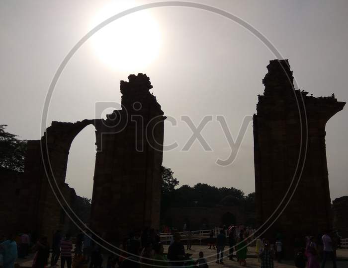 Remains of surrounding structure of Qutub Minar, Mehrauli, Delhi