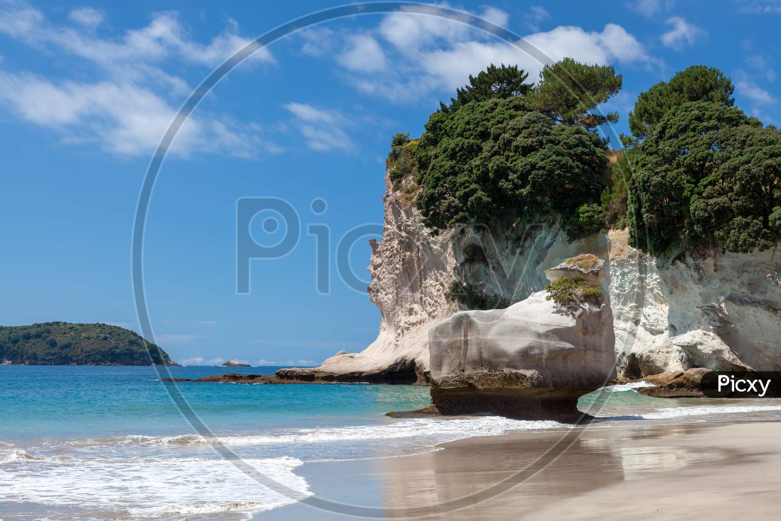 Cathedral Cove Beach Near Hahei In New Zealand