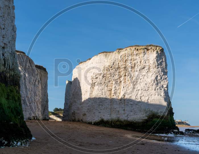 View Of Chalk Cliffs At Botany Bay Near Broadstairs In Kent