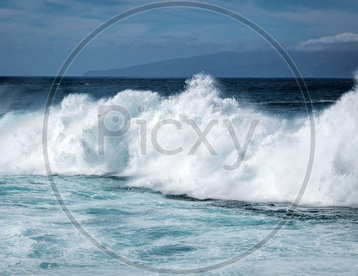Massive Wave Breaking On The Coast Of Tenerife