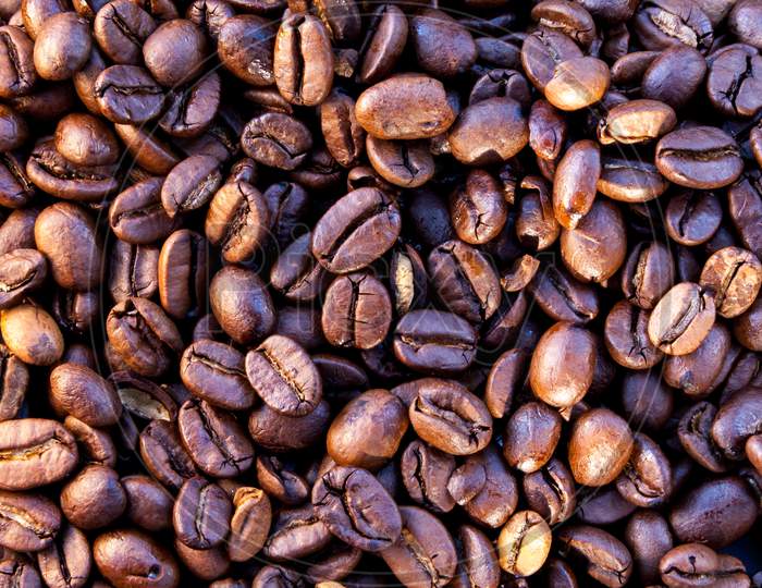 Close Up Of Some Coffee Beans