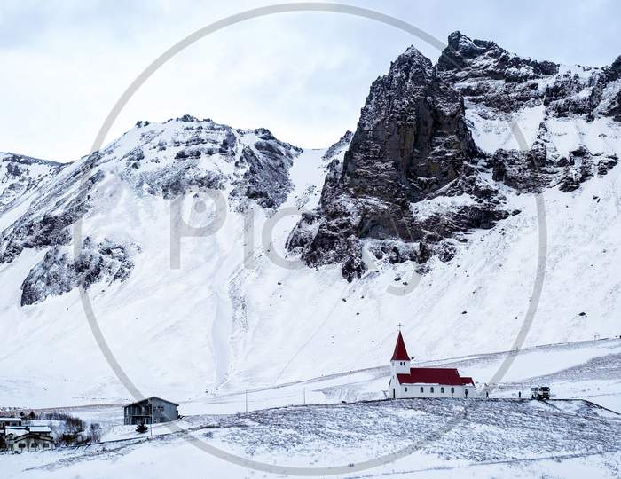 View Of The Church At Vik Iceland