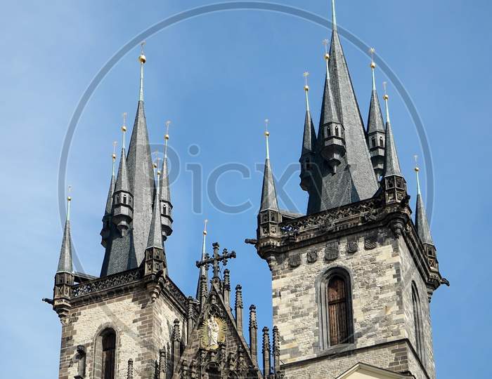 Partial View Of The Church Of Our Lady Before Tyn In Prague