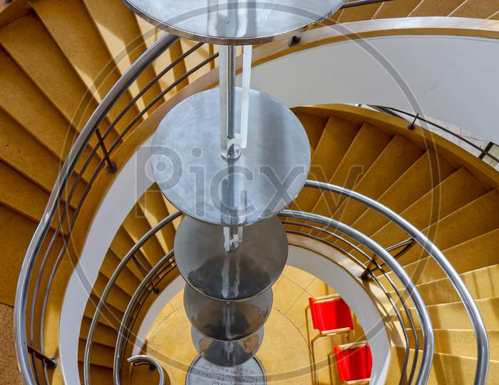 Staircase In The De La Warr Pavilion Bexhill On Sea