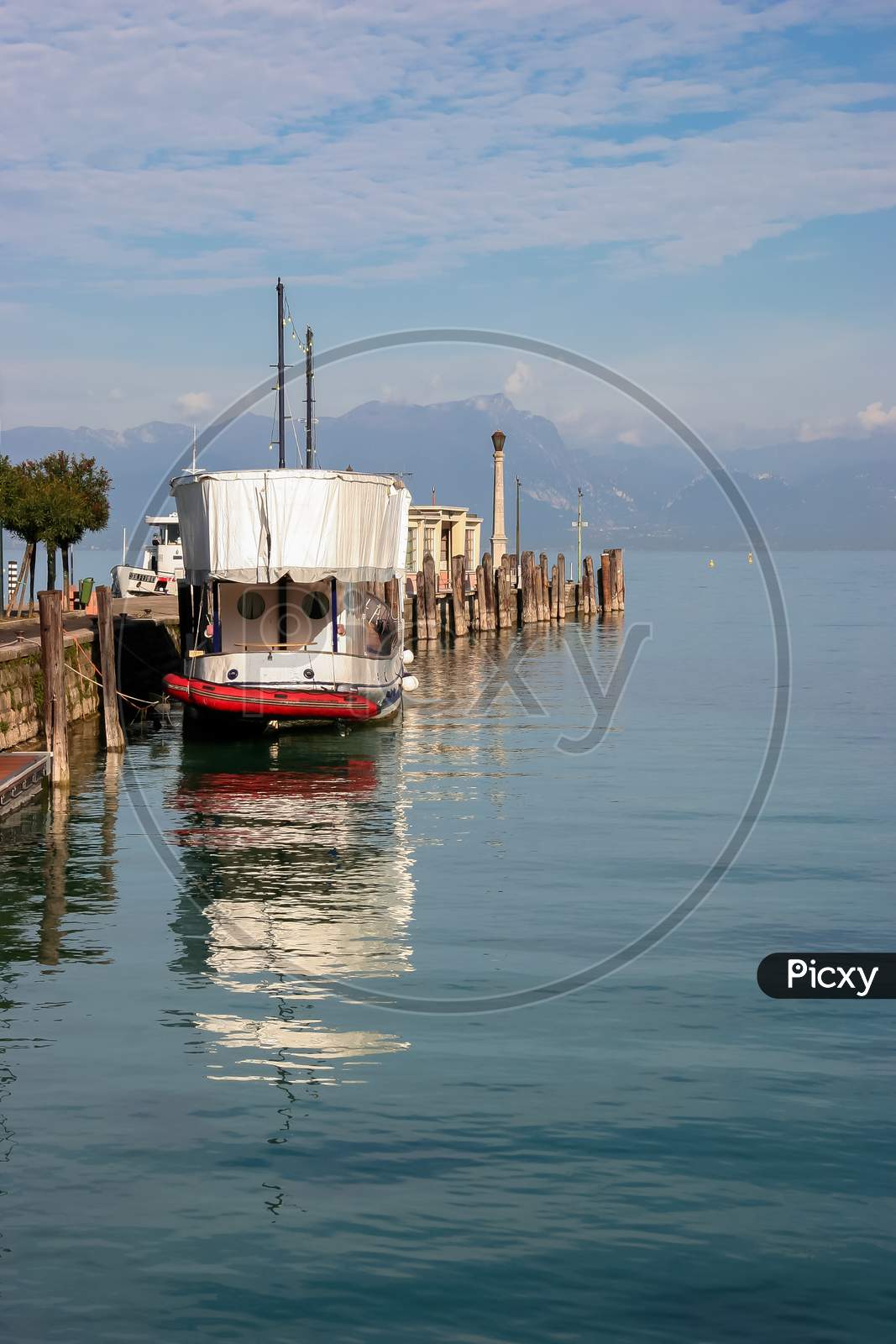 Lake Garda, Italy/Europe - October 25 : Pleasure Boat Moored At Lake Garda On October 25, 2006