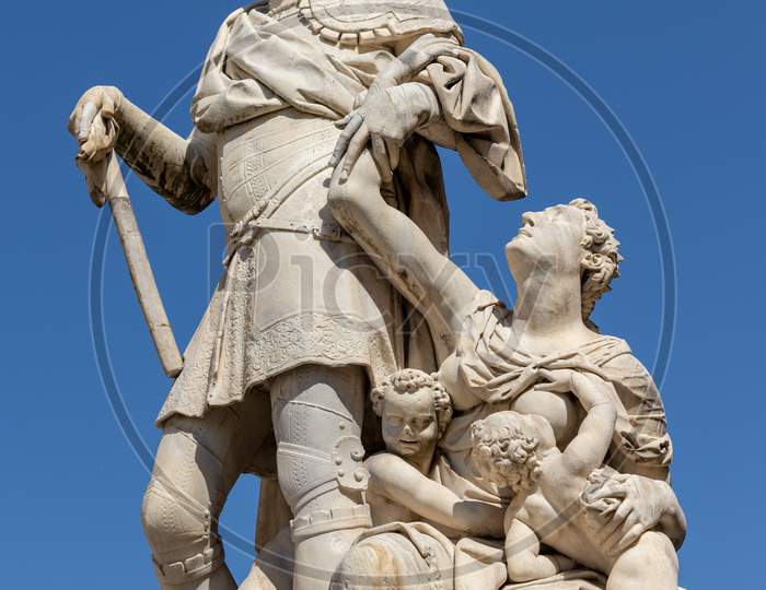 Pisa, Tuscany/Italy  - April 18 : Monument To Ferdinando Medmagn At Pisa Tuscany Italy On April 18, 2019