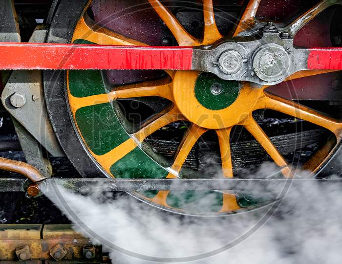 Steam Train Wheel Bluebell Railway