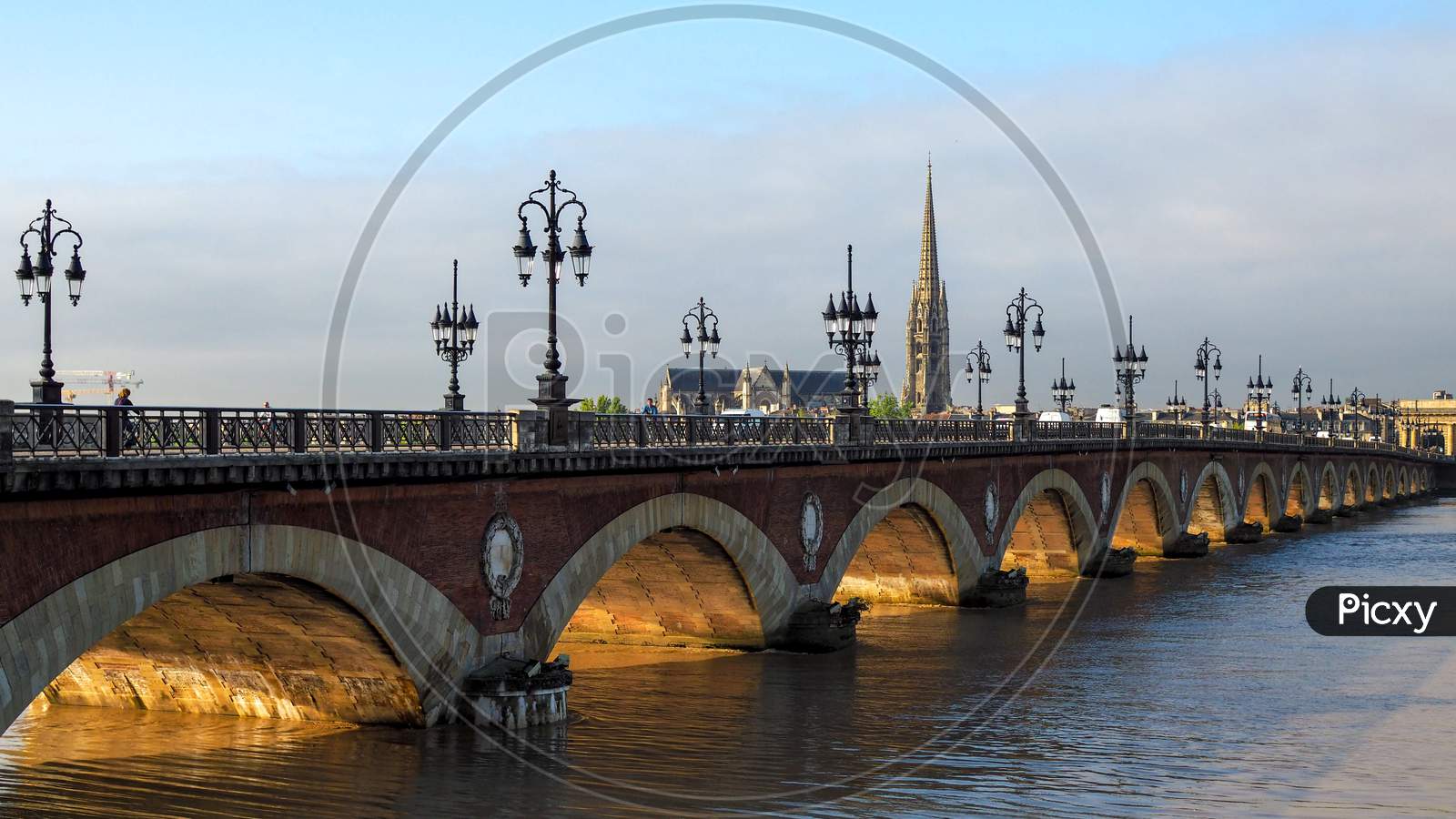 The Pont De Pierre Spanning The River Garonne In Bordeaux