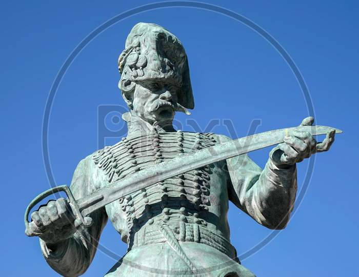 Statue Of Oreg Huszar In Budapest