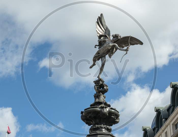 London, Uk - March 11 : Statue Of Eros In Piccadilly Circus In London On March 11, 2019