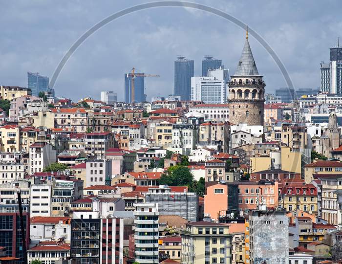 Istanbul, Turkey - May 28 : View Across The Rooftops Of The Suleymaniye Mosque In Istanbul Turkey On May 28, 2018
