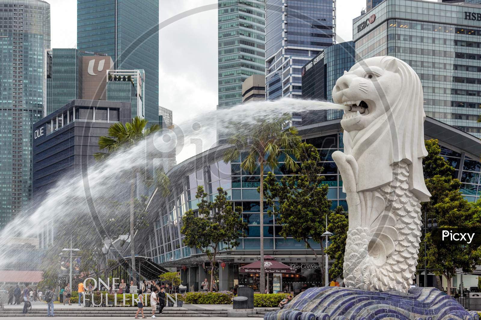 Merlion Fountain In Singapore