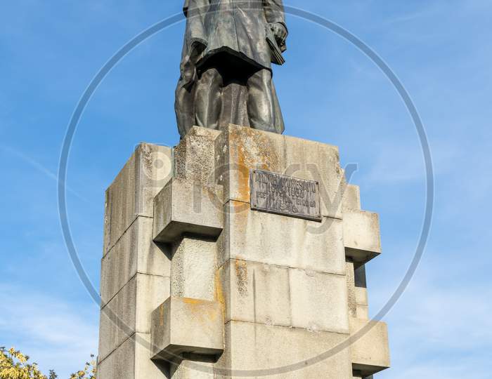 Bistrita, Transylvania/Romania - September 17 : Statue Of Andrei Muresanu In Bistrita Transylvania Romania On September 17, 2018