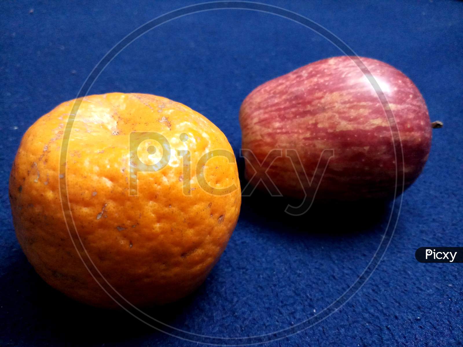 An apple and orange