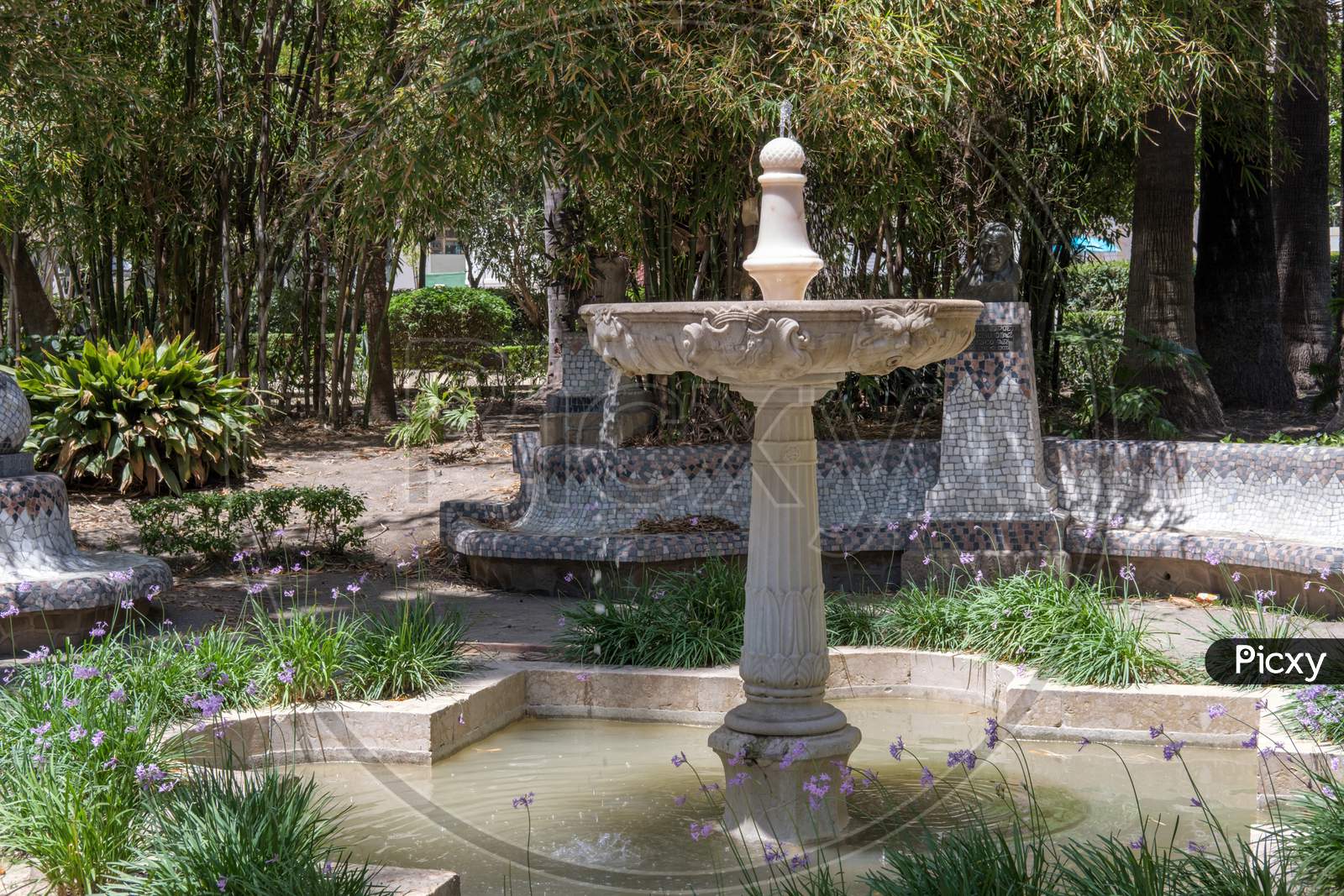 Fountain In A Park In Malaga