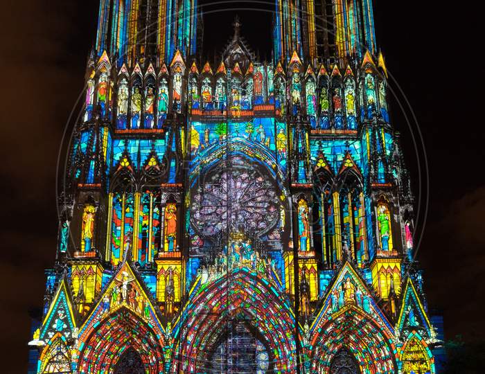 Light Show At Reims Cathedral