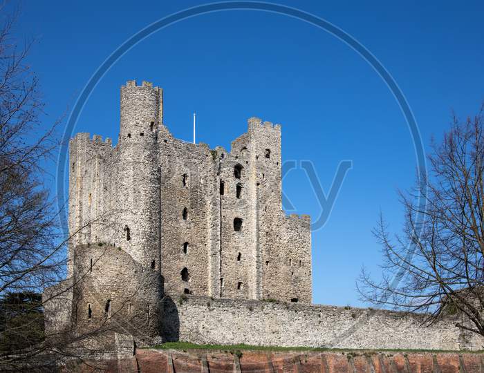 Rochester, Kent/Uk - March 24 : View Of The Castle In Rochester On March 24, 2019