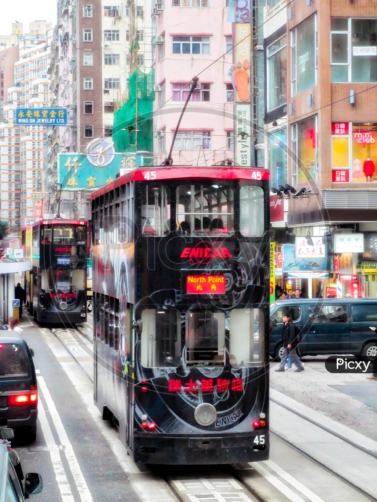 Trams In Hongkong