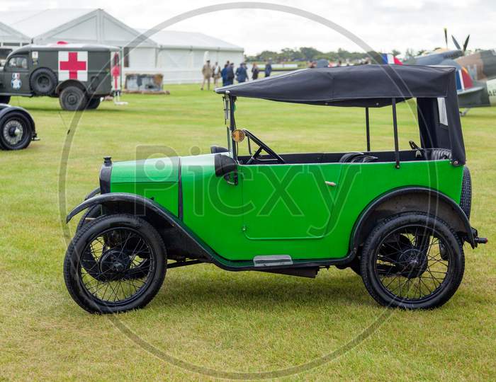 Austin Seven Parked On The Airfield At The Goodwood Revival