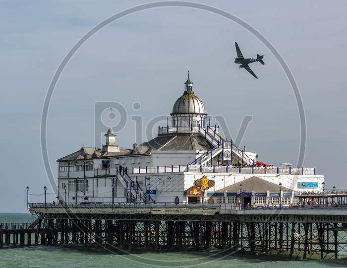 Dakota Flying Over Eastbourne Pier