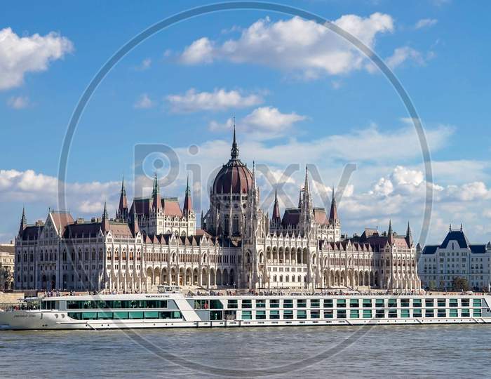 River Cruise Along The Danube River In Budapest