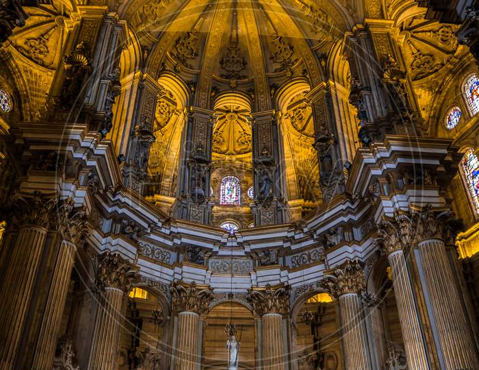 Interior View Of The Cathedral Of The Incarnation In Malaga