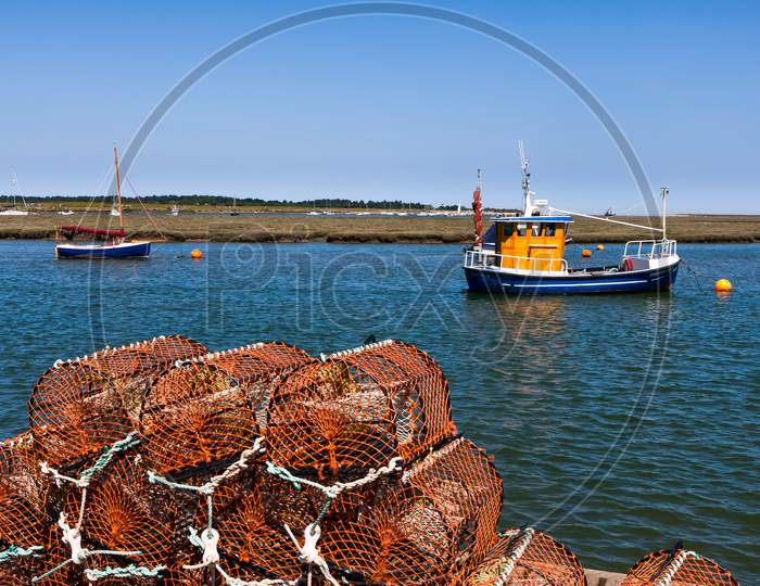 Fishing Boat Moored At Wells Town Norfolk