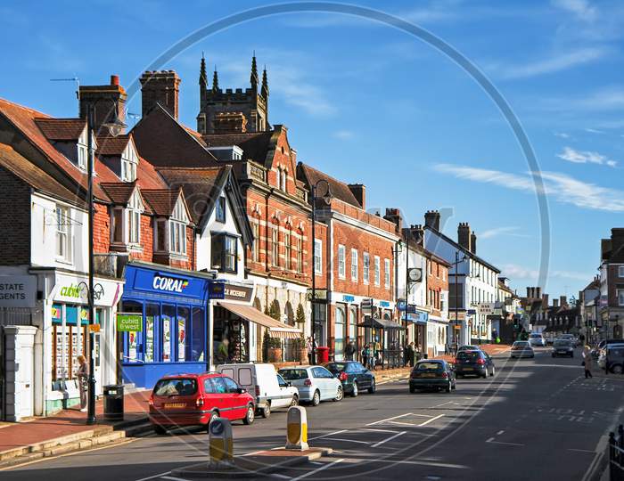 View Of High Street Shops In East Grinstead West Sussex