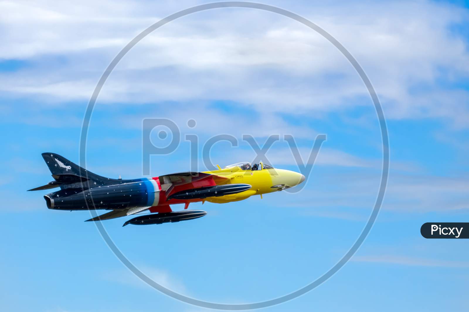 Hawker Hunter Miss Demeanour Aerial Display At Shoreham Airshow